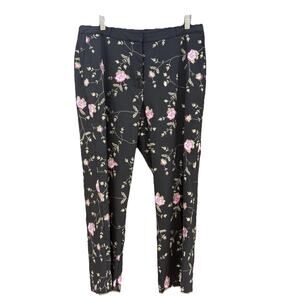 Karen Kane Floral Embroidered Black Dress Pants, Women’s Size 12